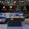 Black Outdoor Fire Pit Table 2-in-1 Coffee Table 50,000 BTU Marble Top Rattan